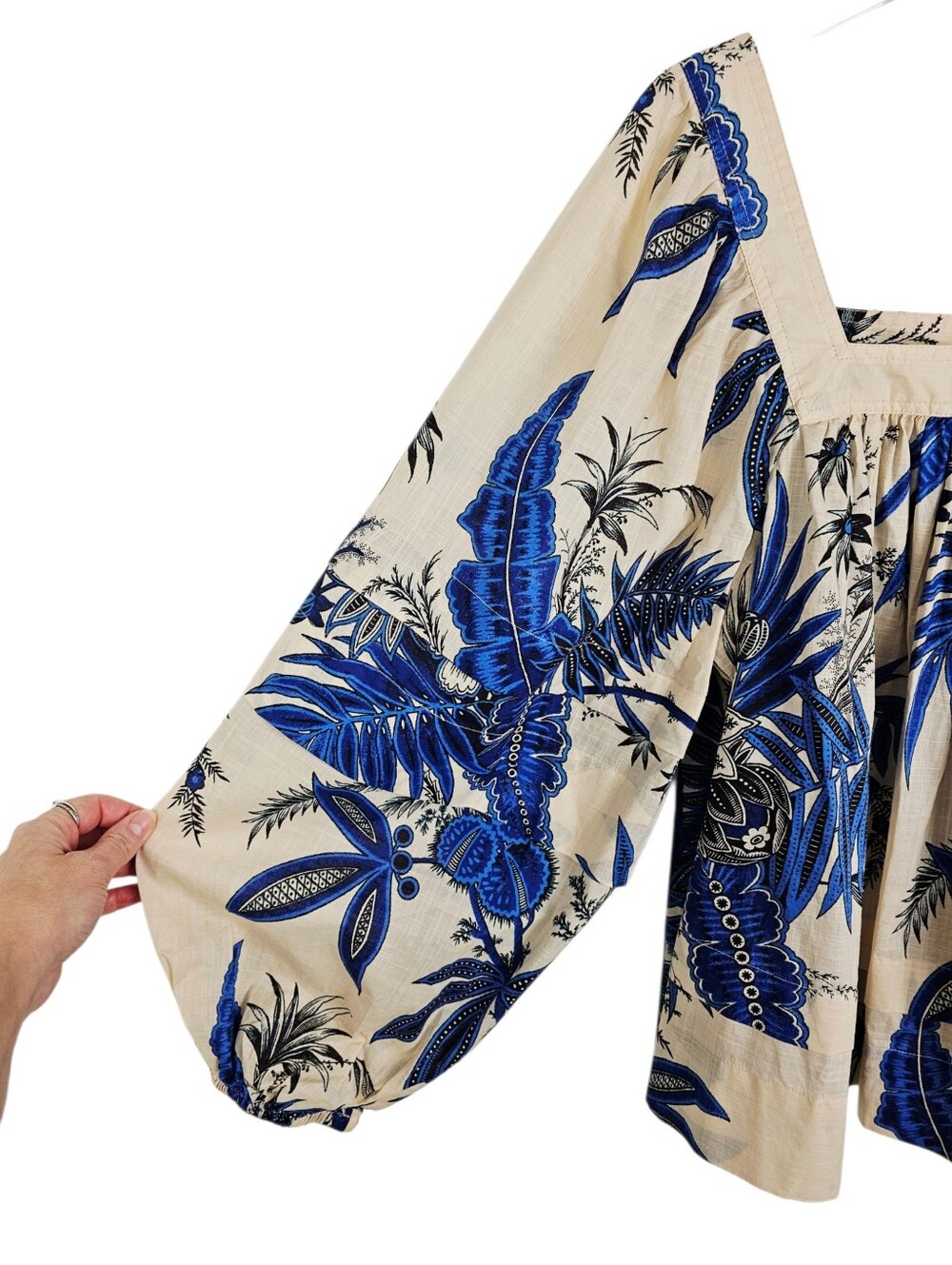 Banana Republic #852361 Square Neck Tropical Floral Boho Blouse NWT - Picture 8 of 10